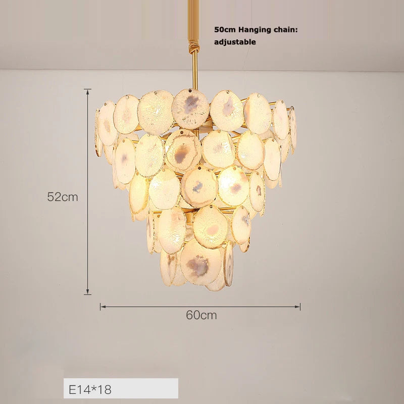 lustre design moderne en agate colorée pour intérieur - vue 8 sur 15