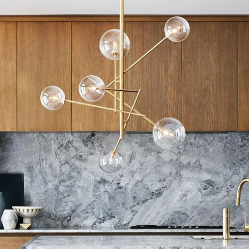 lustre winfordo globe led suspendu avec bulles de verre pour décoration - vue 2 sur 12
