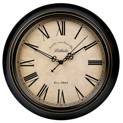 horloge murale silencieuse rétro style shabby chic décoration intérieure - vue 16 sur 24