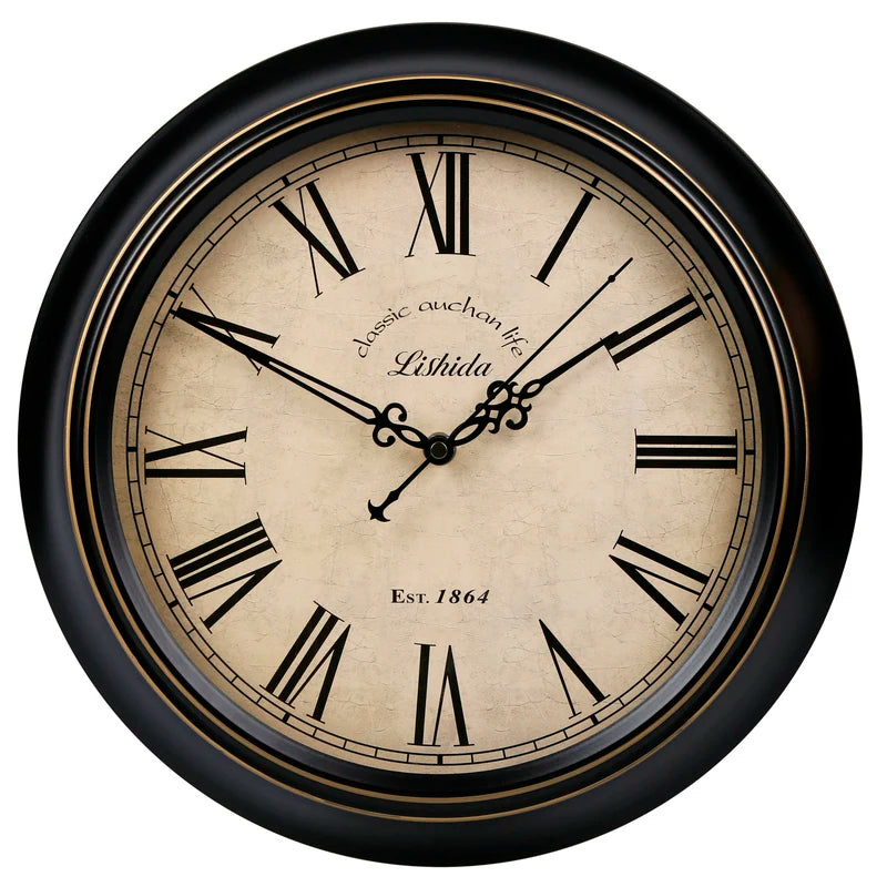 horloge murale silencieuse rétro style shabby chic décoration intérieure - vue 15 sur 24