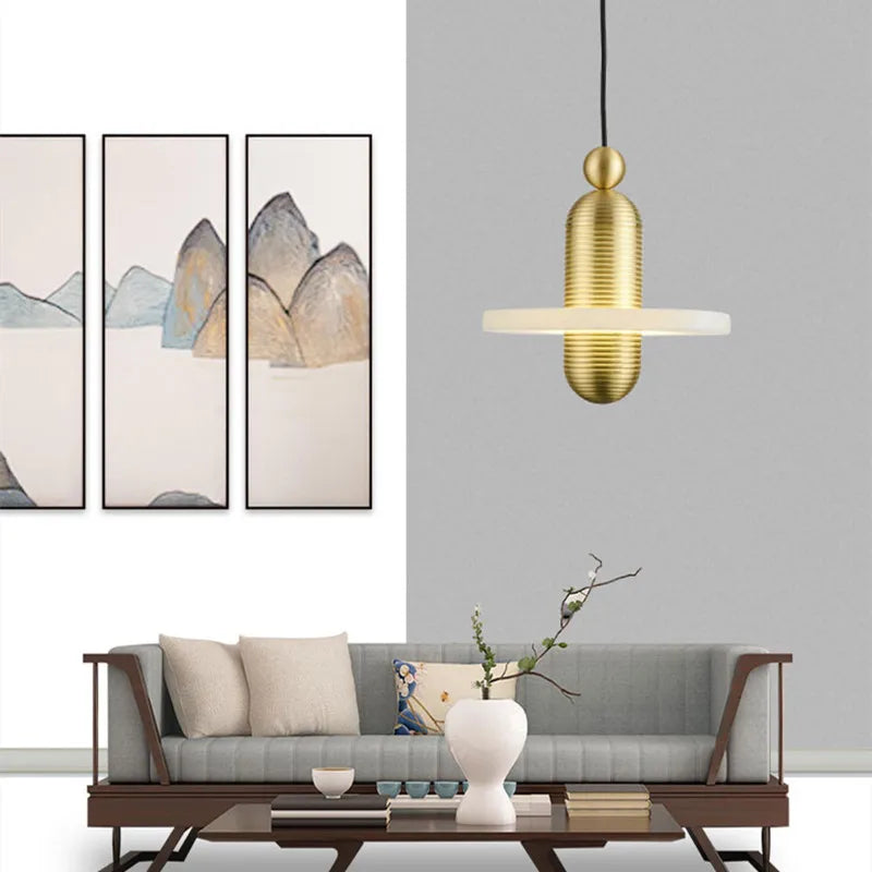 suspension moderne en marbre pour éclairage intérieur décoratif - vue 5 sur 9