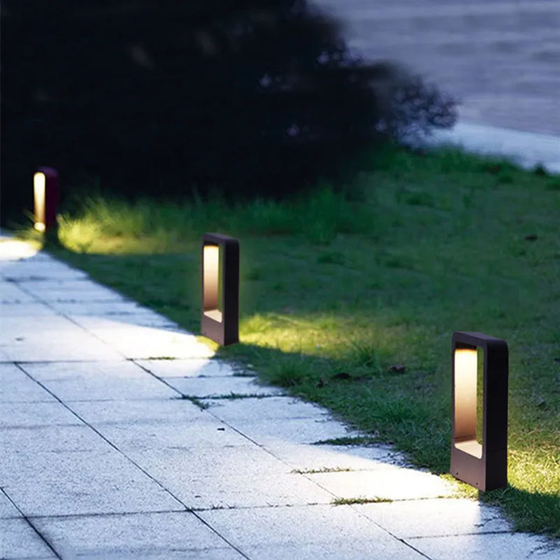Lampadaire exétieur IP68 étanche 15W LED jardin pelouse en aluminium pilier
