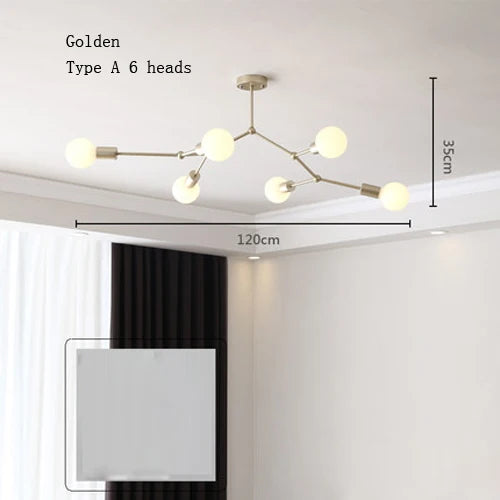 lustre moderne à plusieurs têtes pour intérieur créatif - vue 20 sur 27