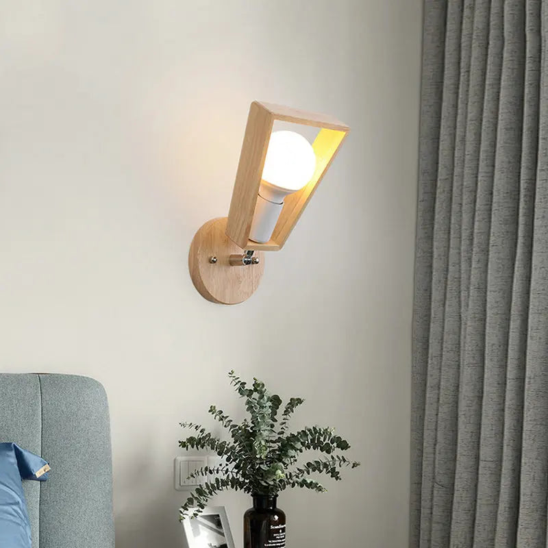 applique murale nordique en bois avec support réglable
