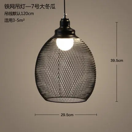 lustre cage à oiseaux style loft rétro en fer créatif minimaliste - vue 14 sur 18