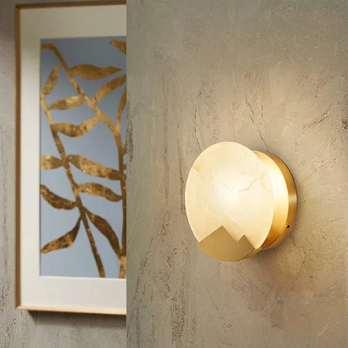 applique murale en cuivre et marbre design moderne décoratif - vue 5 sur 6