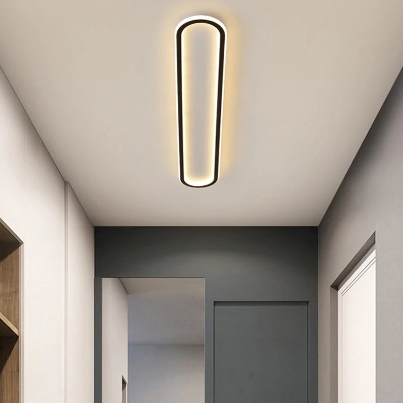 lustre led minimaliste en bande acrylique avec projecteur moderne