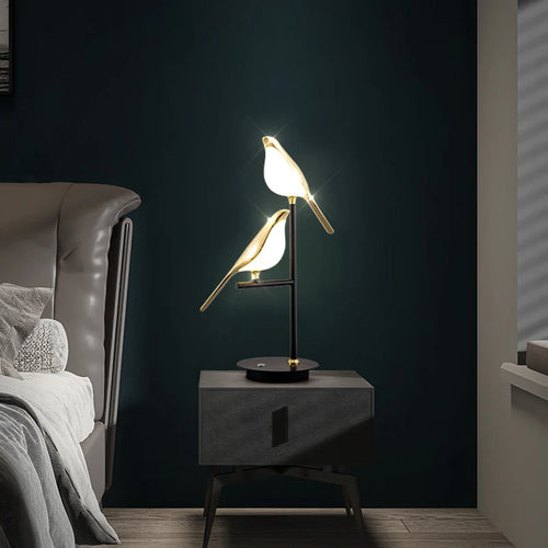 Nomi Lampadaire LED lampe oiseau postmoderne galvanoplastie doré jardin lecture chambre étude salon lampadaire de luxe - vue 5 sur 16