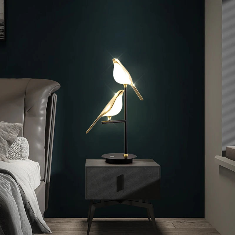 Nomi Lampadaire LED lampe oiseau postmoderne galvanoplastie doré jardin lecture chambre étude salon lampadaire de luxe - vue 4 sur 16