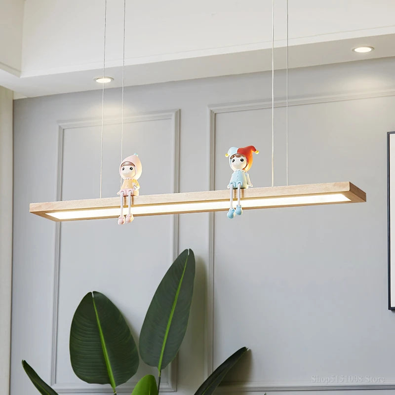 suspension nordiques led créatives minimalistes en bois