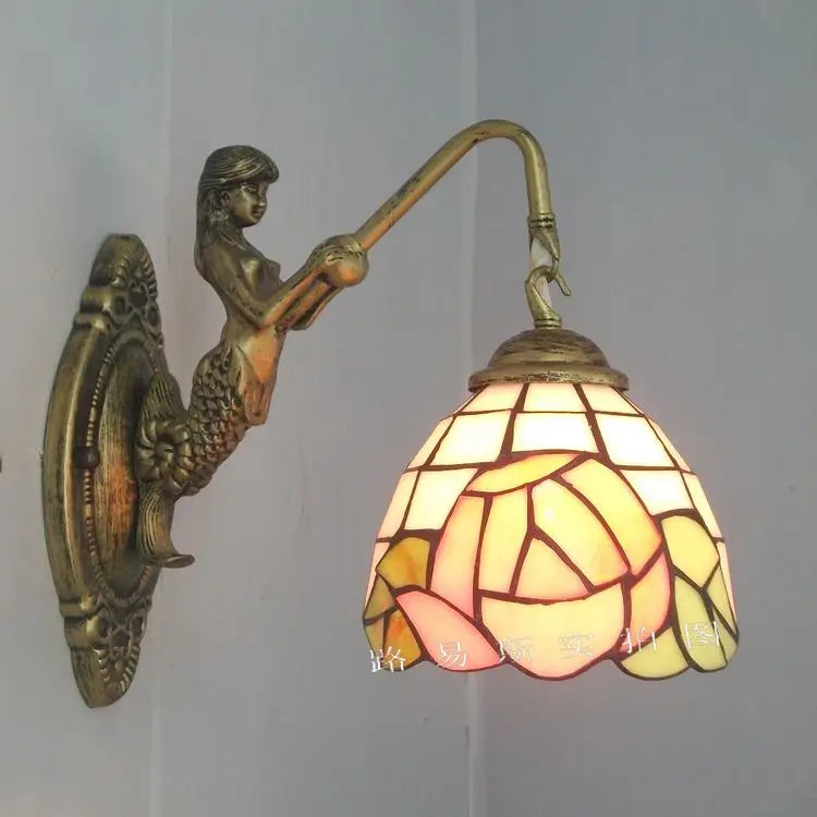 applique murale style tiffany éclairage mode sirène design élégant - vue 5 sur 13