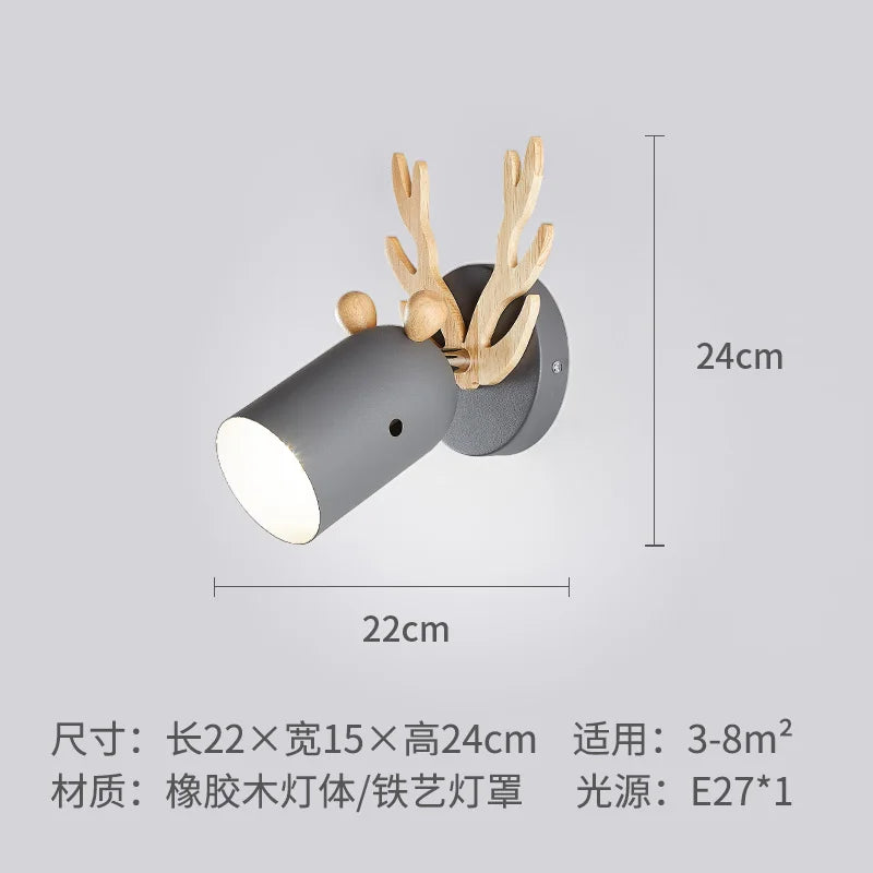 applique murale en bois de cerf design nordique pour intérieur enfant - vue 5 sur 9