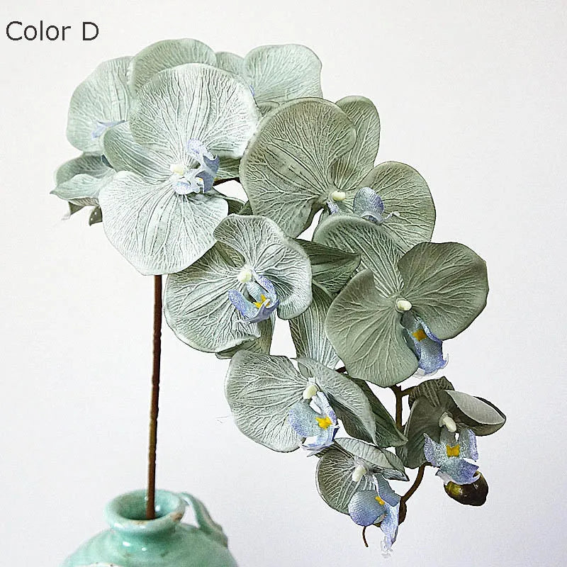 10 têtes d'orchidées artificielles rétro pour décorations élégantes - vue 8 sur 17