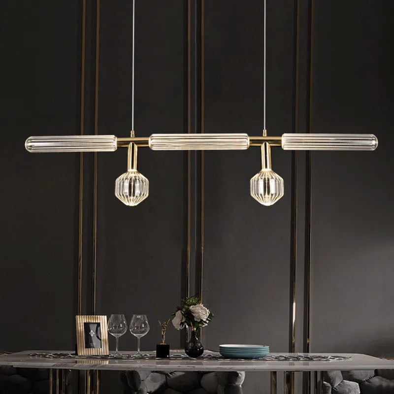 suspension postmoderne en verre transparent pour espaces modernes - vue 5 sur 18
