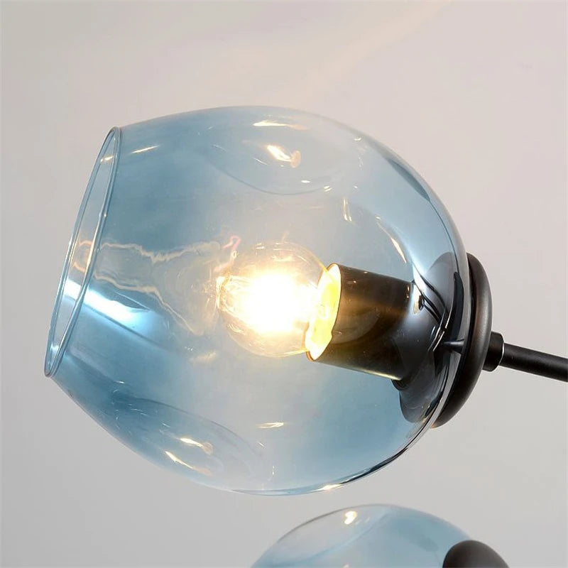 lustre nordique moderne en verre et fer pour décoration - vue 4 sur 16