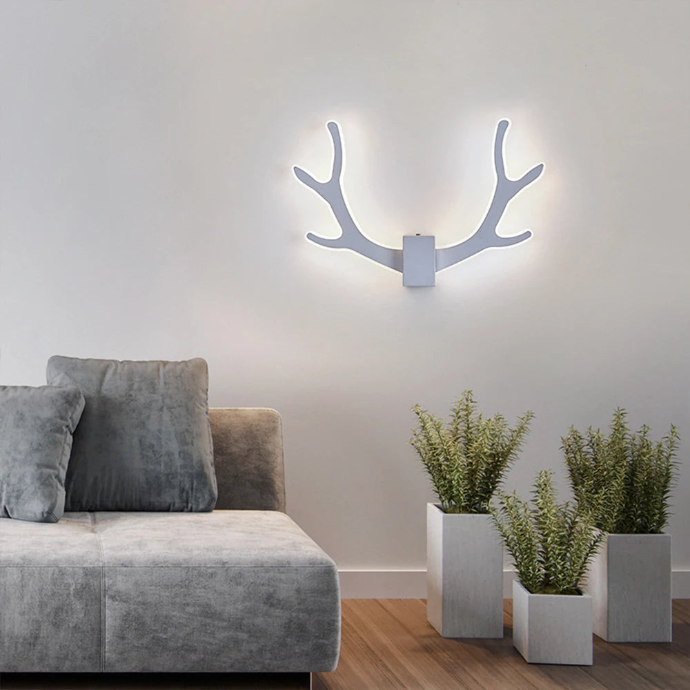 Lustre LED bois blanc intérieur applique - vue 5 sur 8