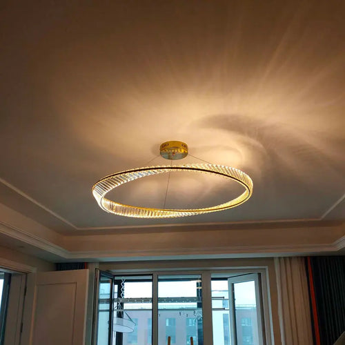 lampe led suspendue en cristal design moderne de luxe décorative