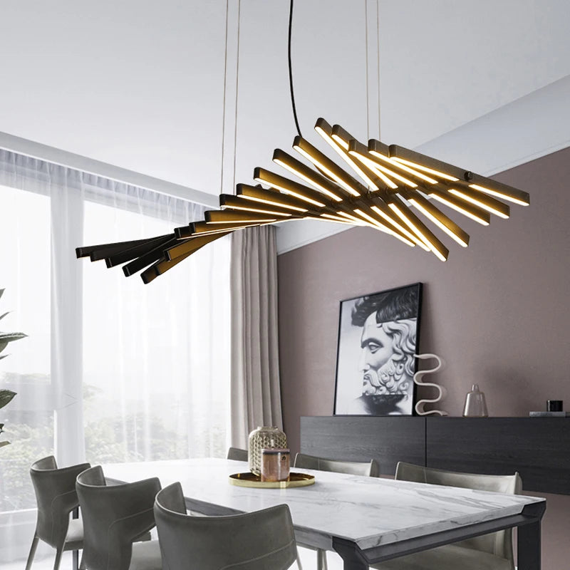 Lustre LED moderne éclairage loft nordique noir/blanc lampes suspendues salon maison déco suspension lampe restaurant Bar luminaires
