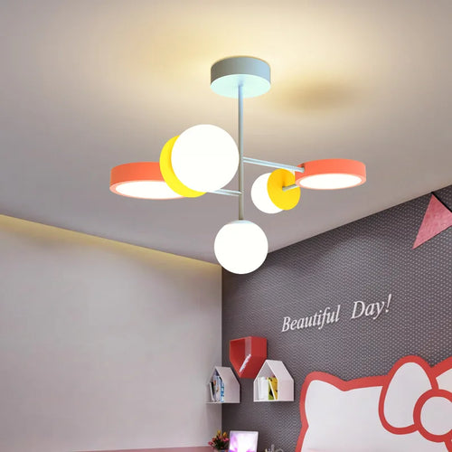 lustre nordique pour enfants dessin animé led suspension - vue 3 sur 9