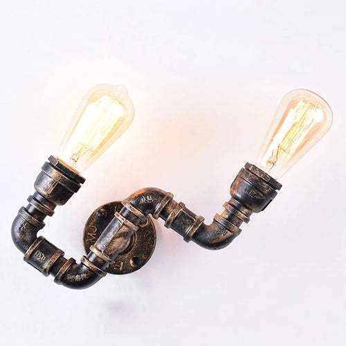 applique murale industrielle vintage loft 2 lumières pour bar