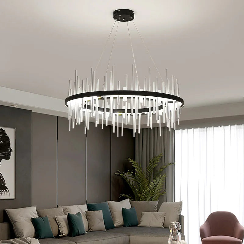 lustre nordique simple en acrylique à haute transmission lumineuse - vue 2 sur 9