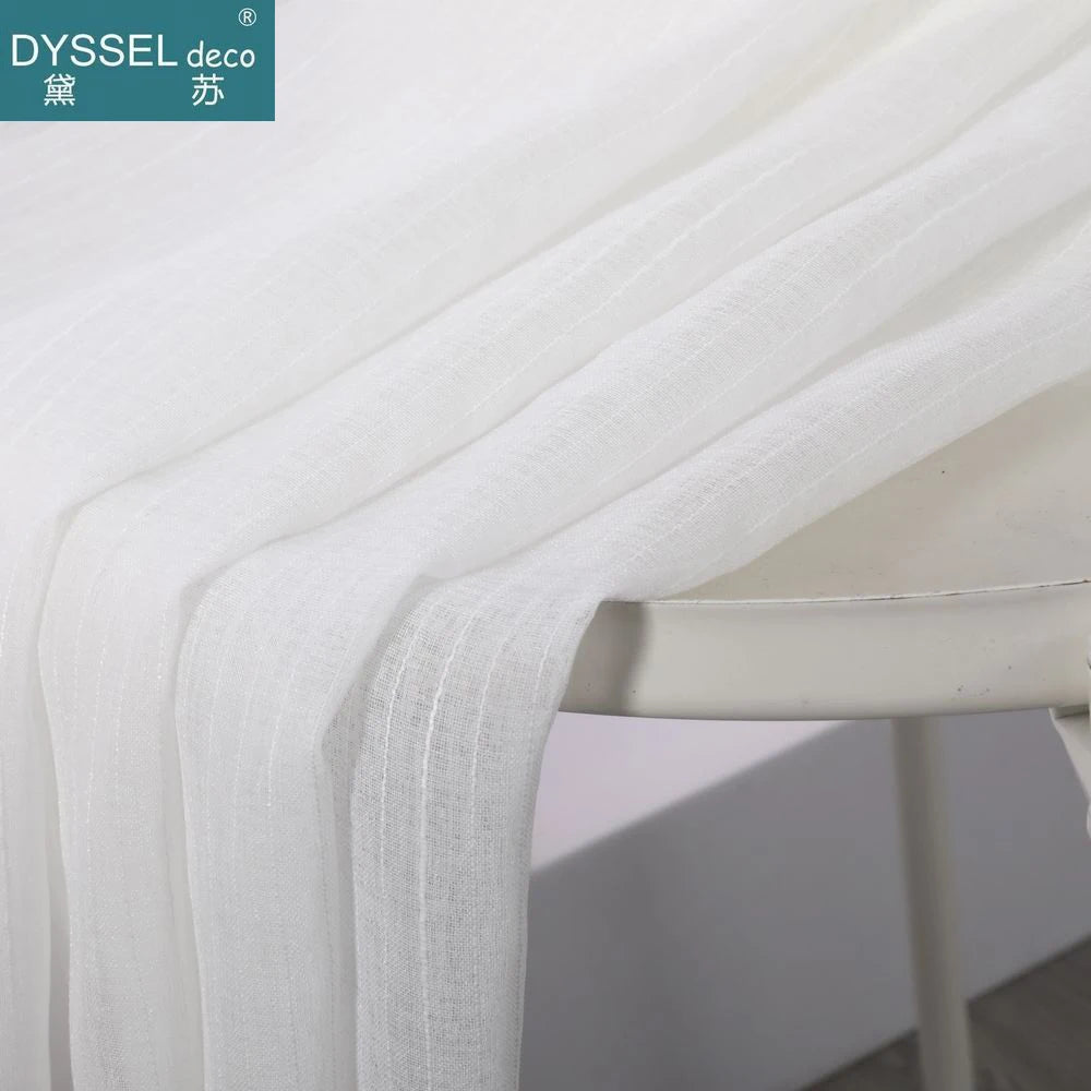 Voilage rayé style européen léger pour salon chambre - vue 4 sur 6