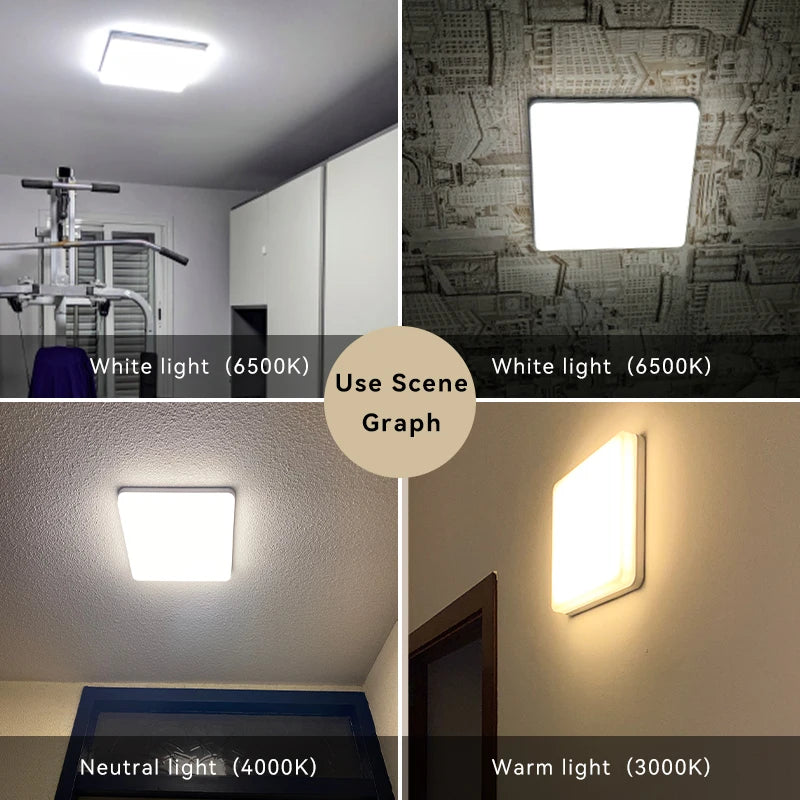 plafonnier led carré éclairage intérieur moderne et élégant - vue 5 sur 14