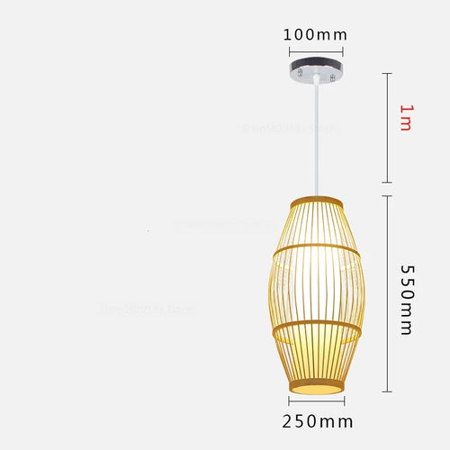 luminaire suspendu en bambou chinois pour restaurant hôtel - vue 23 sur 29