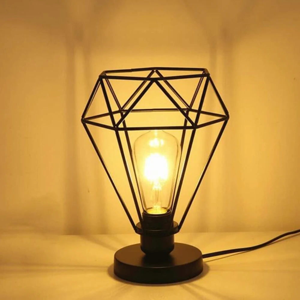 Rétro fer lampe de Table moderne suspension suspension Cage chaîne lumière boule lampe de nuit chambre chevet décor à la maison veilleuse - vue 7 sur 6