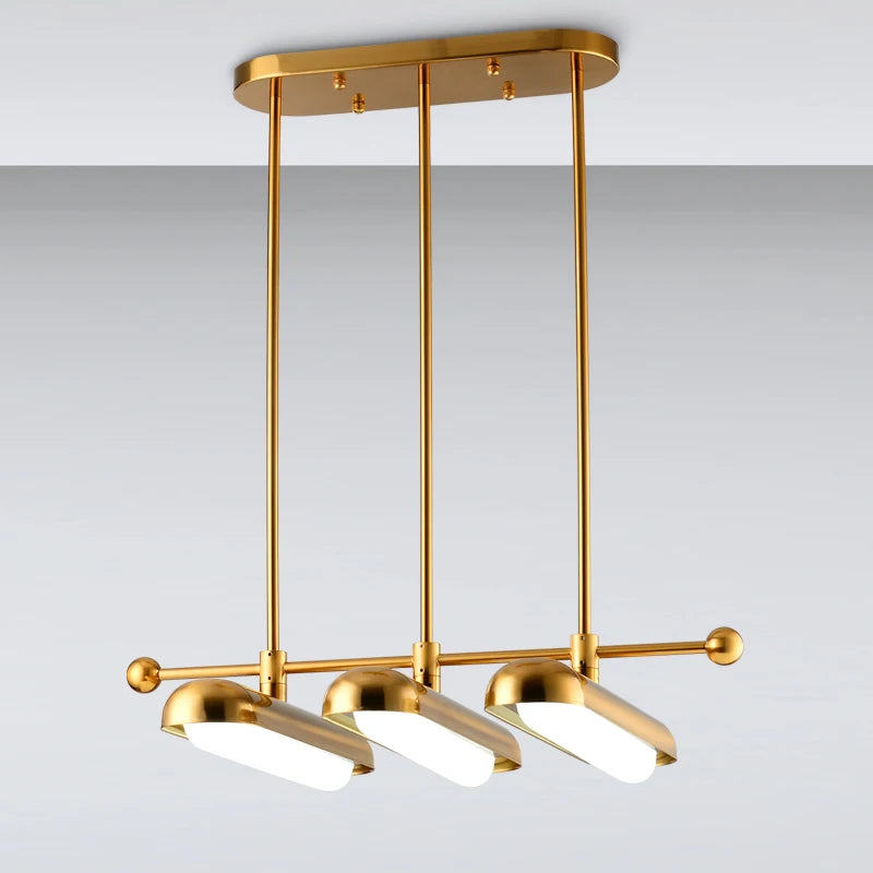 Postmodern doré Art déco doré fer verre Lustre éclairage Lustre Suspension Luminaire Lampen pour salle à manger