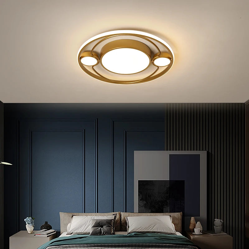plafonnier rond or led avec télécommande pour toutes les pièces - vue 3 sur 8