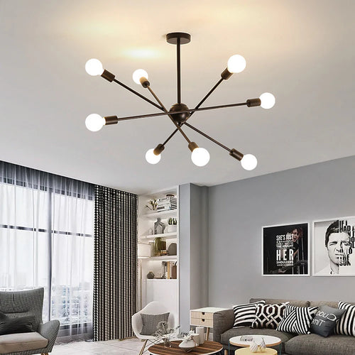 Plafond moderne à LEDs lustre lumière salon chambre industrielle spoutnik lustres suspension lampe créative éclairage maison décor