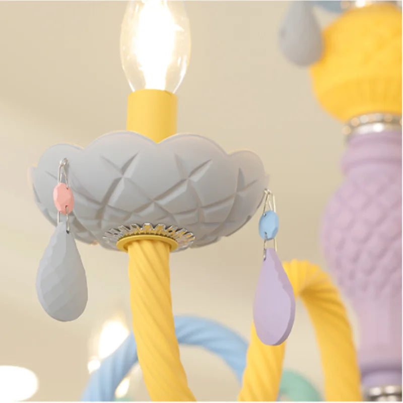 lustre arc-en-ciel pour enfants style macarone kawaii led