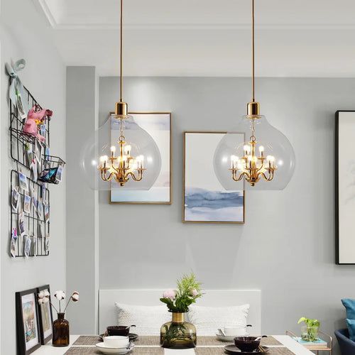 lustres en verre pour décoration de loft et restauration - vue 4 sur 6