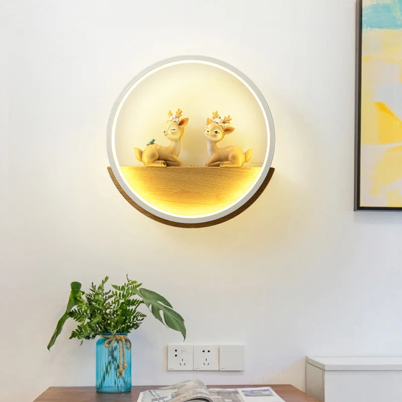 applique murale led en bois décorative pour chambre d'enfant - vue 3 sur 8