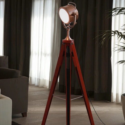American style retro industrial wind, personality, creativity, bedroom, living room, study, Navy, modern three tripod floor lamp - vue 4 sur 6