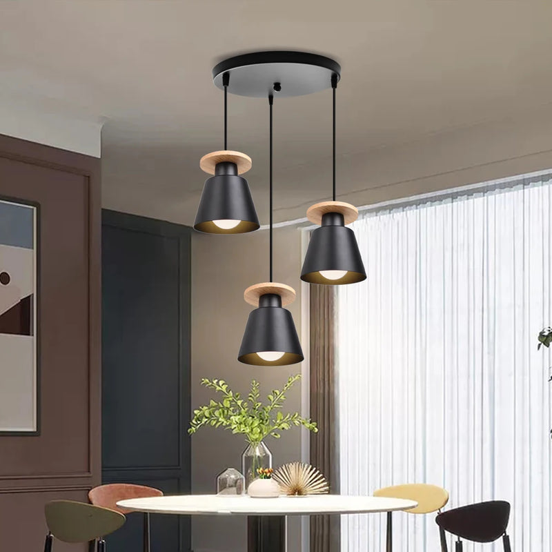 Suspension en bois moderne Suspension nordique Luminaire salle à manger salon cuisine intérieur suspendu lustre luminaires