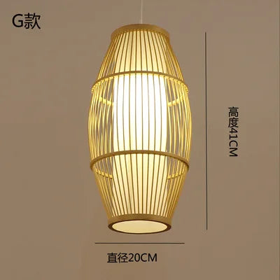 lustre en bambou style zen pour ambiance relaxante - vue 10 sur 29