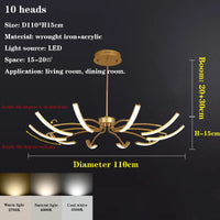 lustre nordique de luxe led design créatif atmosphérique villa