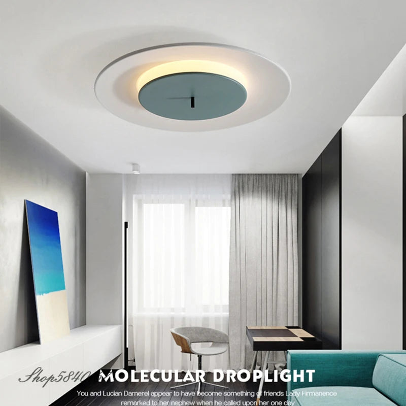 plafonnier simple disque led avec couverture suspendue - vue 6 sur 10