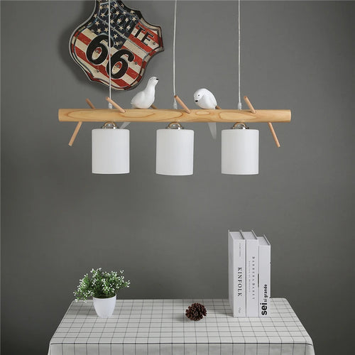 suspension créative nordique en bois pour ambiance moderne - vue 3 sur 9