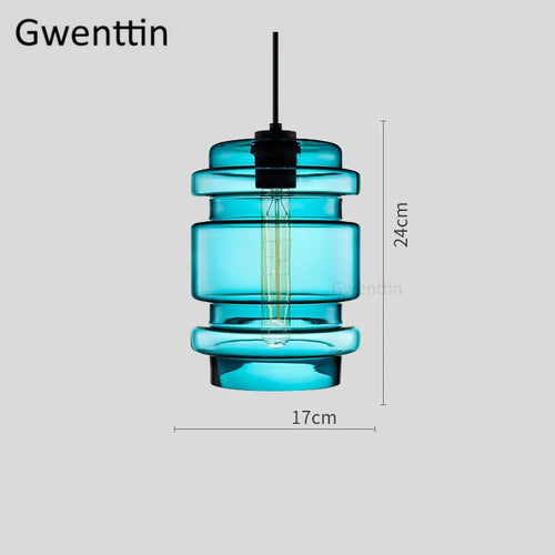 suspension moderne en verre teinté pour décoration intérieure - vue 19 sur 30