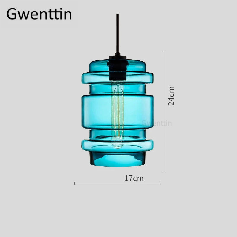 suspension moderne en verre teinté pour décoration intérieure - vue 18 sur 30