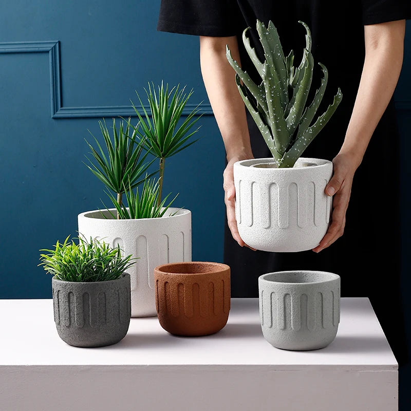 moule silicone créatif pour pot fleurs en béton