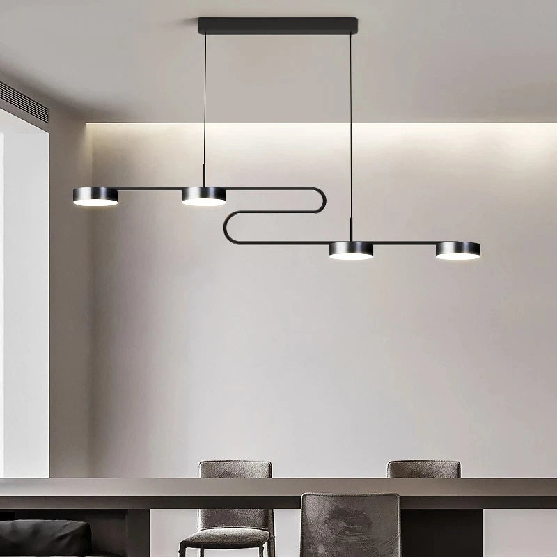 lustre moderne à LED avec télécommande pour décoration intérieure - vue 4 sur 8