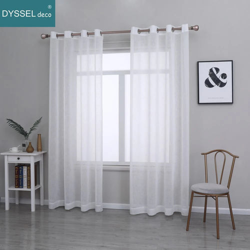 Voilage tulle léger rayé style moderne salon chambre - vue 3 sur 6