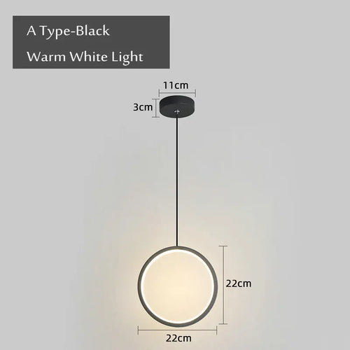 suspension ronde moderne pour éclairage latéral led - vue 11 sur 12