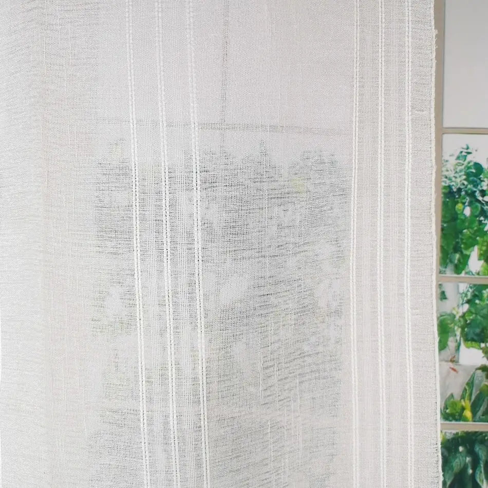 Rideau rayé style européen rétro tissu texturé décoratif - vue 3 sur 6