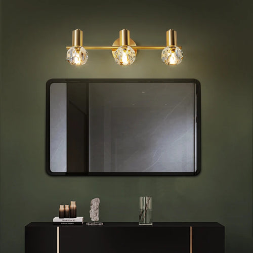 lampe frontale à led en cristal design moderne pour salle de bain - vue 2 sur 8