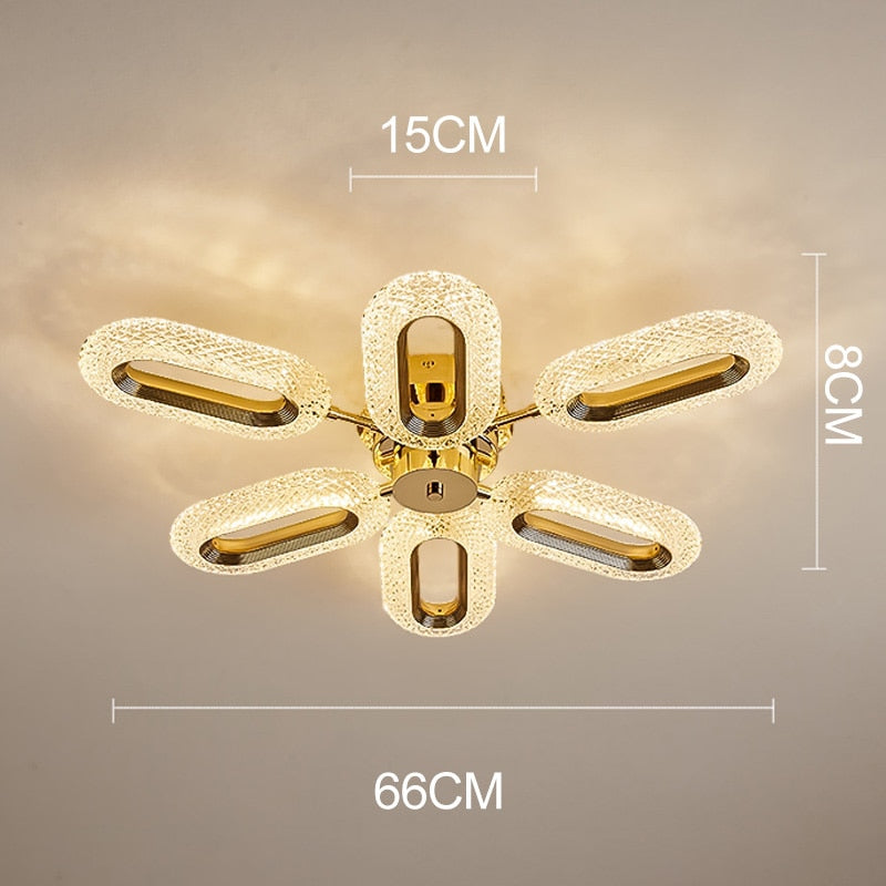 Marvona modern oval crystal LED ceiling light